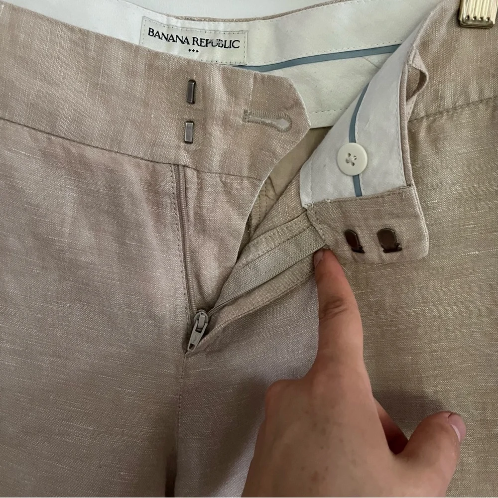 Banana Republic Straight Leg‎ Mid Rise Linen blend Trousers Size 8